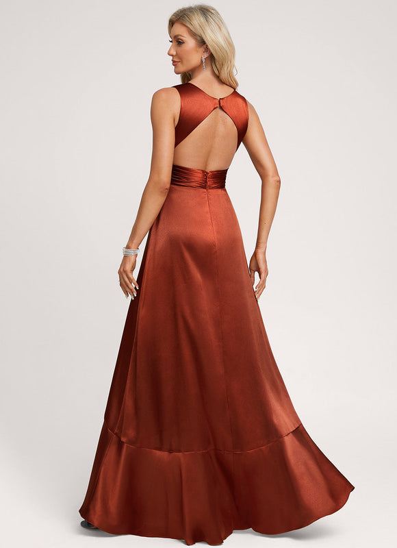 Robe Demoiselle D'Honneur En Satin - gallery 3