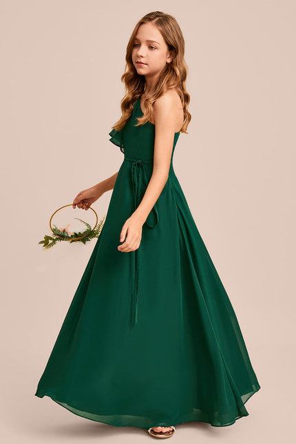 Robe Demoiselle D'Honneur Vert Poudré Élégant - gallery 5