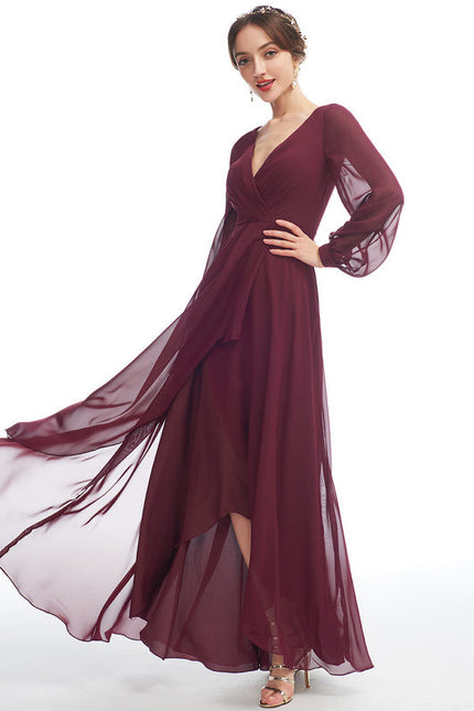 Robe Demoiselle D'Honneur Asymétrique Fluide - gallery 1