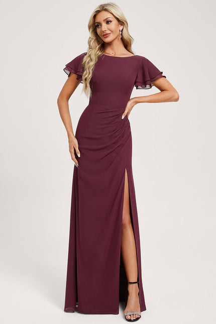 Robe Demoiselle D'Honneur Flottante Bordeaux
