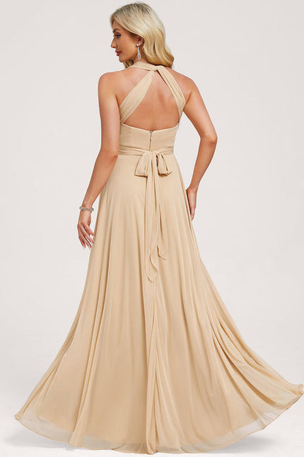 Robe Demoiselle D'Honneur Sable Élégante - gallery 4