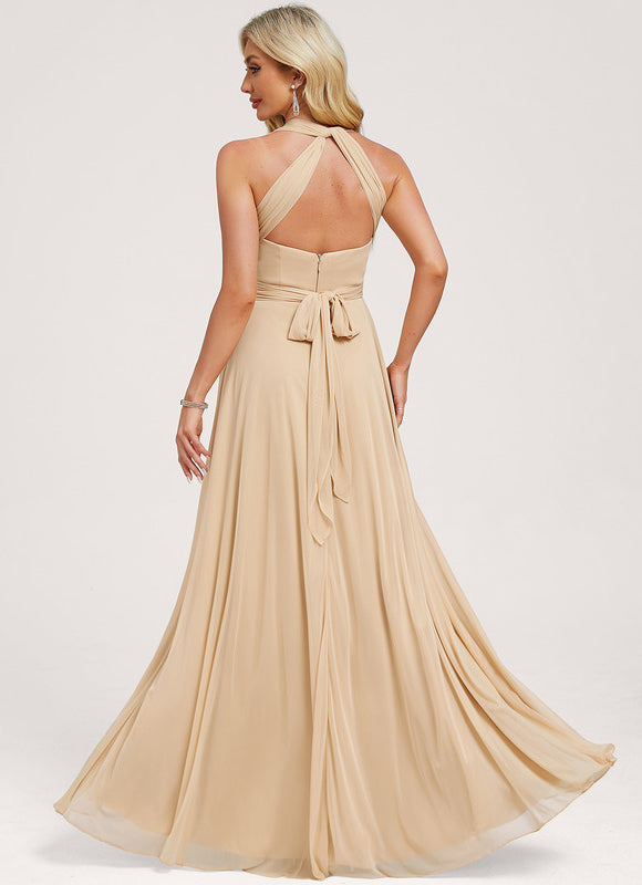 Robe Demoiselle D'Honneur Sable Élégante - gallery 4