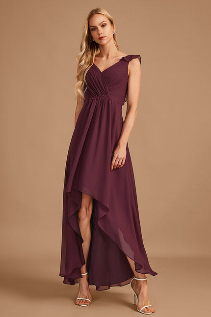 Robe Demoiselle D'Honneur Asymétrique Fluide - gallery 2