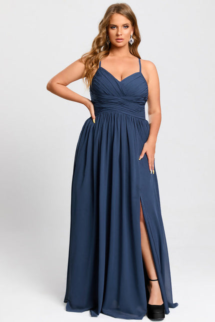 Robe Demoiselle D'Honneur Mousseline Beige - gallery 9