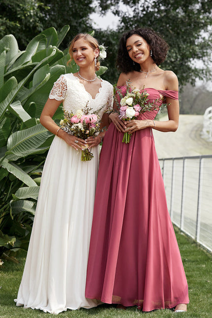 Robe Demoiselle D'Honneur Bordeaux Chic - gallery 9