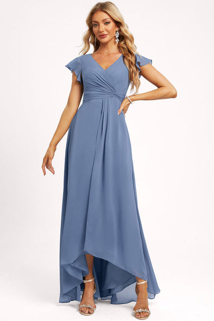 Robe Demoiselle D'Honneur Asymétrique Fluide - gallery 4