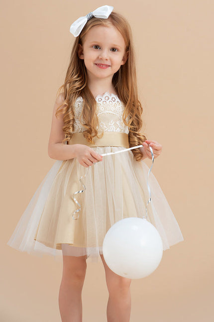 Robe Demoiselle D'Honneur Beige Doré