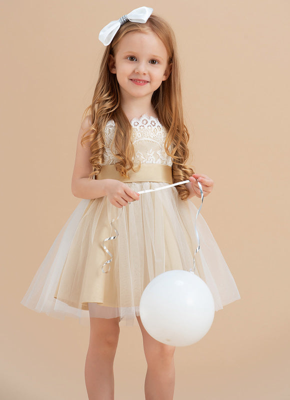 Robe Demoiselle D'Honneur Beige Doré