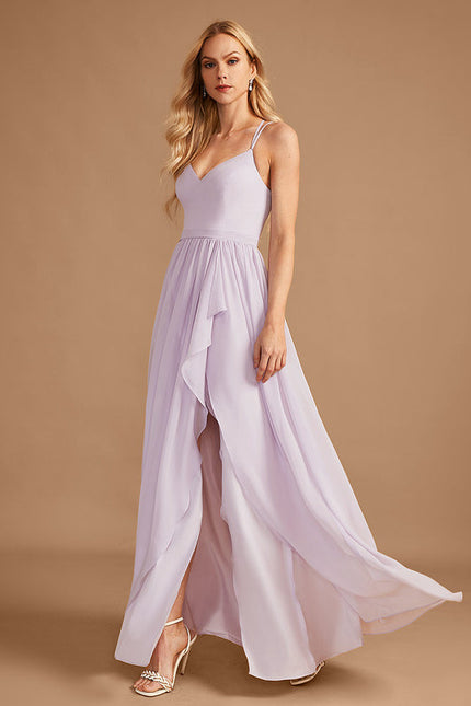 Robe Demoiselle D'Honneur Asymétrique Fluide