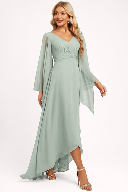 Robe Demoiselle D'Honneur Asymétrique Fluide - gallery 4