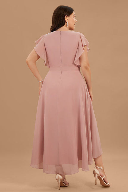 Robe Demoiselle D'Honneur Asymétrique Fluide - gallery 8