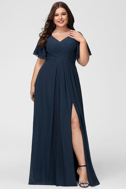 Robe Demoiselle D'Honneur Mousseline Beige - gallery 6