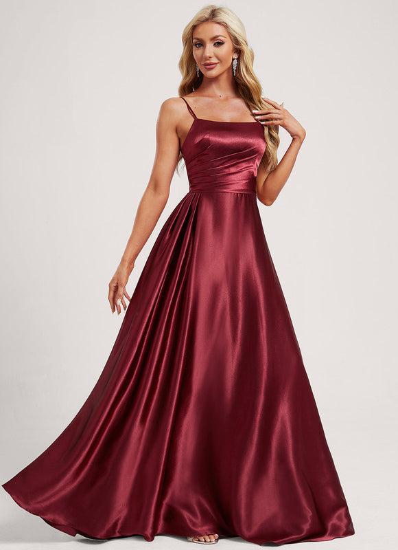 Robe Demoiselle D'Honneur Champagne Satin