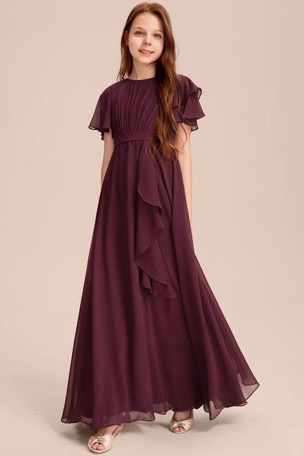 Robe Demoiselle D'Honneur Volante Prune - gallery 5