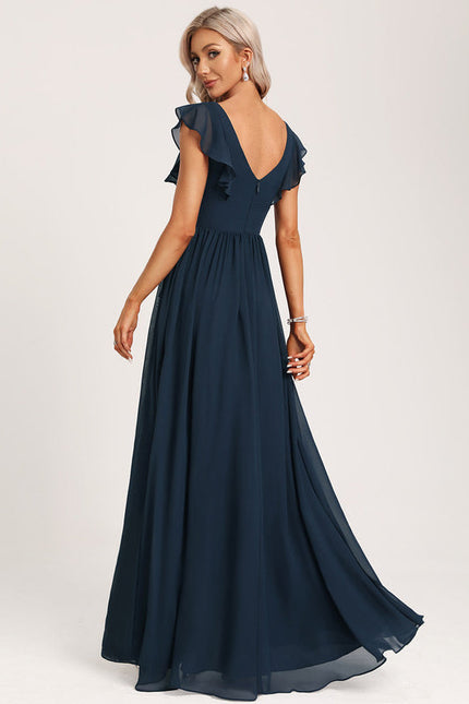 Robe Demoiselle D'Honneur À Volants Rose Pâle - gallery 5