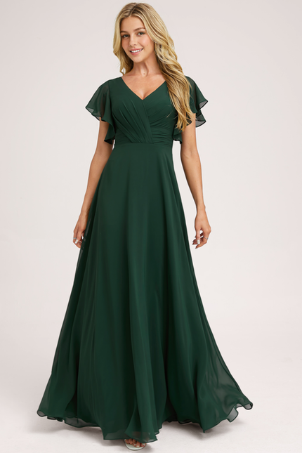 Robe Demoiselle D'Honneur À Volants Rose Pâle - gallery 2