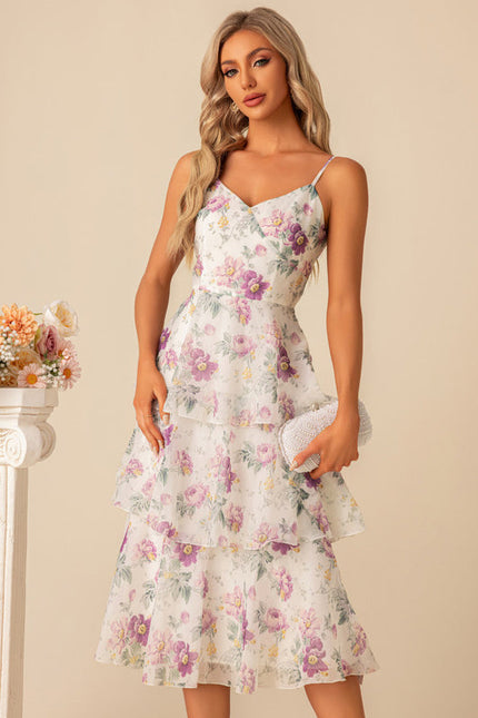 Robe Demoiselle D'Honneur Florale Cascade