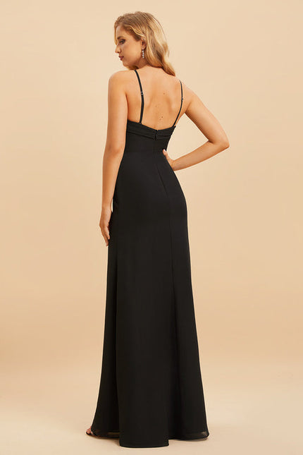 Robe Demoiselle D'Honneur Noir Élégance - gallery 1