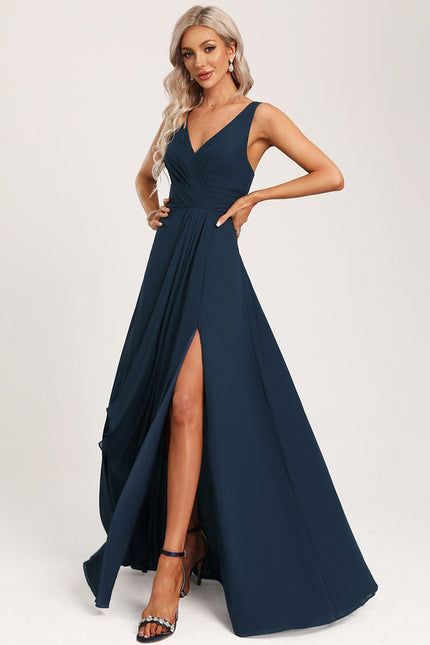 Robe Demoiselle D'Honneur À Volants Rose Pâle - gallery 1