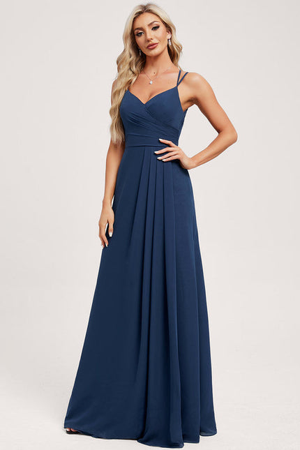 Robe Demoiselle D'Honneur Mousseline Beige - gallery 2