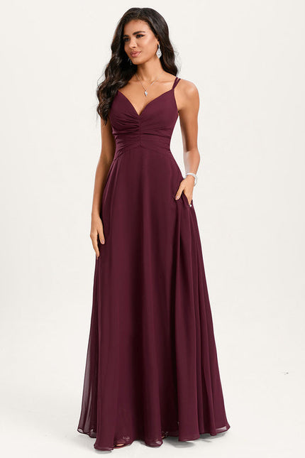 Robe Demoiselle D'Honneur Mousseline Beige - gallery 1