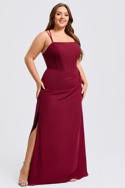 Robe Demoiselle D'Honneur Col Carré Ébène - gallery 5