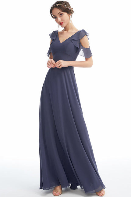 Robe Demoiselle D'Honneur À Volants Rose Pâle