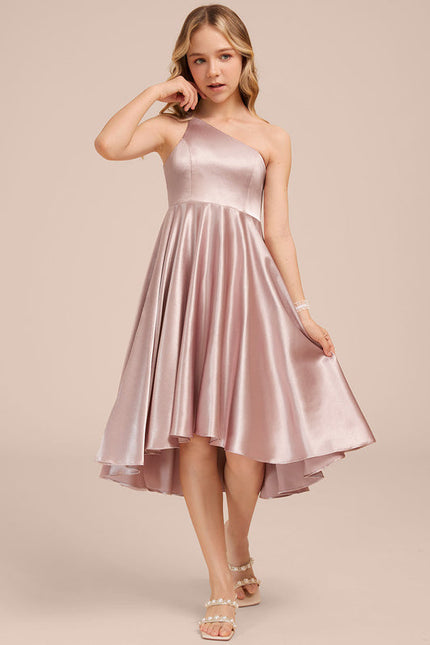 Robe Demoiselle D'Honneur Satin Rose Clair - gallery 2