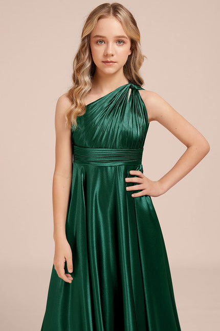 Robe Demoiselle D'Honneur Satin Unie Élégante - gallery 1