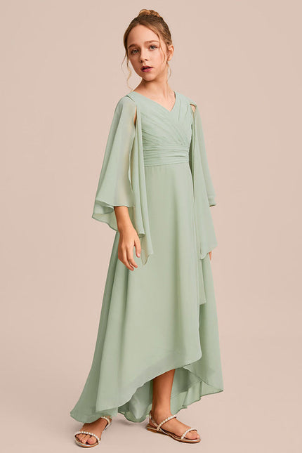 Robe Demoiselle D'Honneur Ailée Vert Pastel