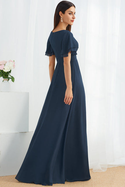 Robe Demoiselle D'Honneur Mousseline Beige - gallery 4