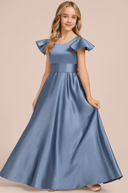 Robe Demoiselle D'Honneur Satinée Ciel - gallery 3