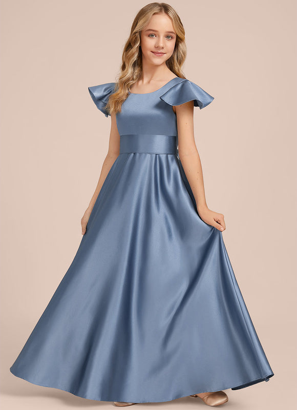 Robe Demoiselle D'Honneur Satinée Ciel - gallery 3