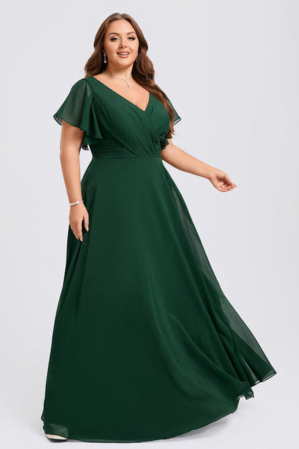 Robe Demoiselle D'Honneur À Volants Rose Pâle - gallery 9