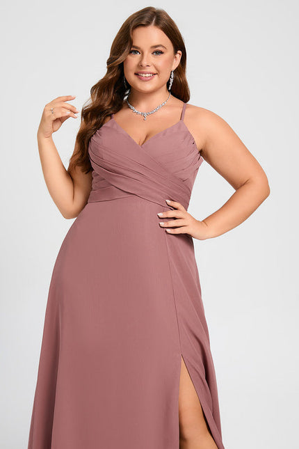 Robe Demoiselle D'Honneur Mousseline Beige - gallery 9