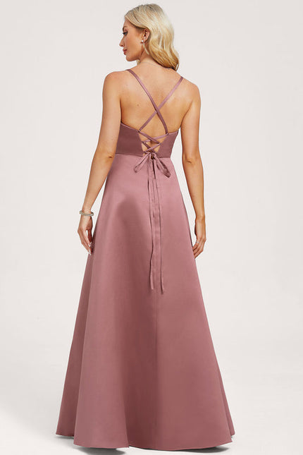 Robe Demoiselle D'Honneur Rose Satin - gallery 4