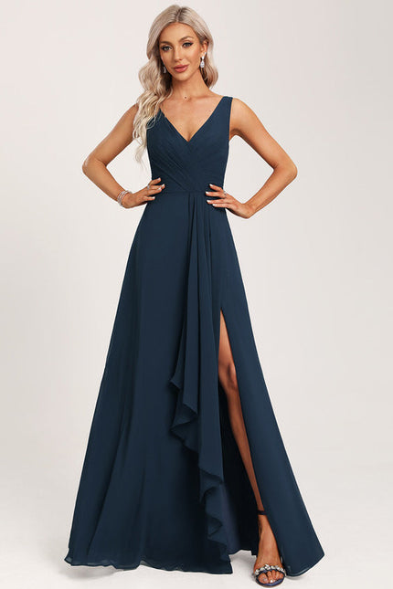 Robe Demoiselle D'Honneur À Volants Rose Pâle