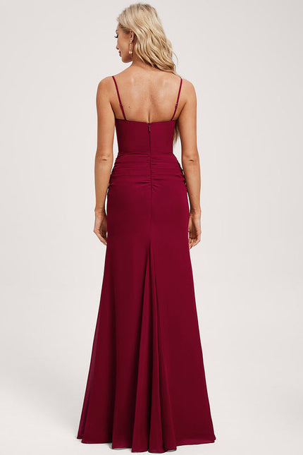 Robe Demoiselle D'Honneur Sirène Bordeaux - gallery 4