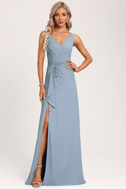 Robe Demoiselle D'Honneur À Volants Rose Pâle - gallery 6