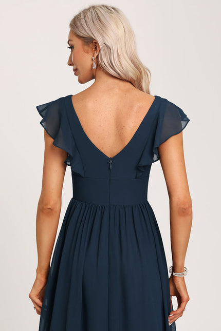 Robe Demoiselle D'Honneur À Volants Rose Pâle - gallery 4