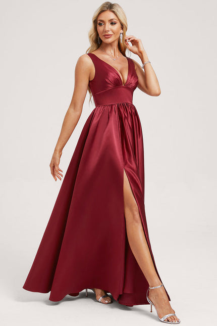 Robe Demoiselle D'Honneur Rose Satin - gallery 1