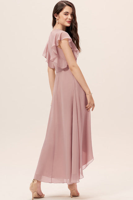 Robe Demoiselle D'Honneur Asymétrique Fluide - gallery 2