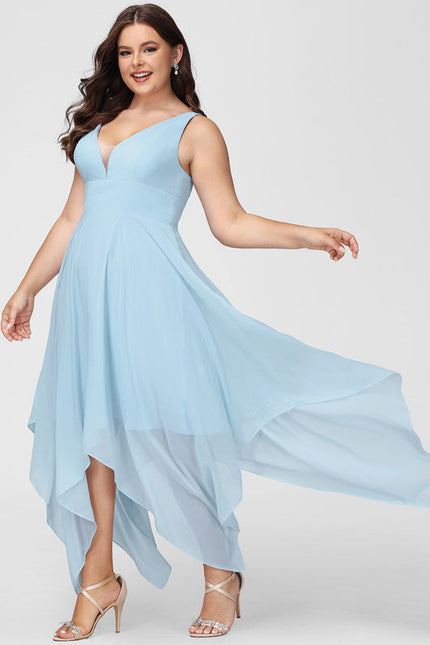 Robe Demoiselle D'Honneur Asymétrique Fluide - gallery 6