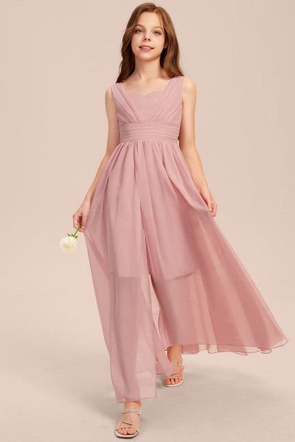 Robe Demoiselle D'Honneur Rose Poudré Élégant - gallery 3