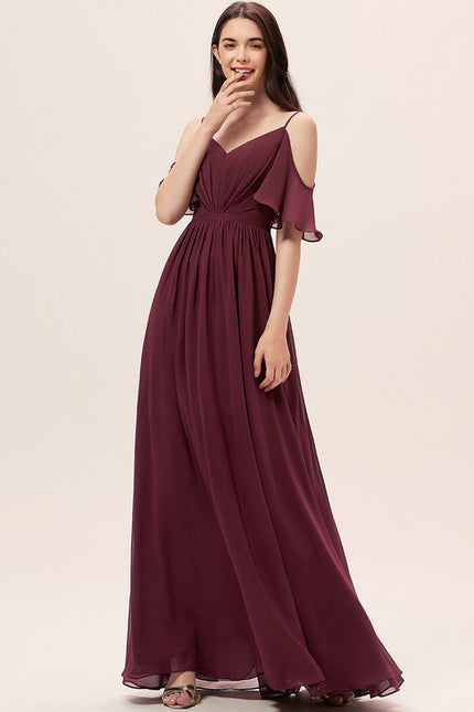 Robe Demoiselle D'Honneur À Volants Rose Pâle - gallery 2