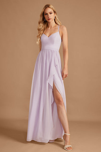 Robe Demoiselle D'Honneur Asymétrique Fluide - gallery 4