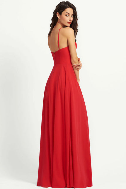 Robe Demoiselle D'Honneur Longue Beige Élégante - gallery 3