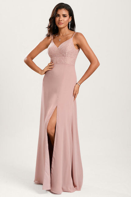 Robe Demoiselle D'Honneur Fluide Rose Pâle