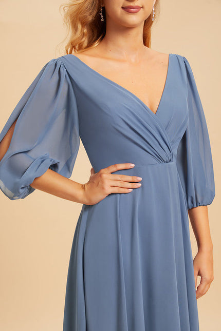 Robe Demoiselle D'Honneur À Volants Rose Pâle - gallery 5