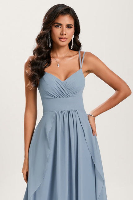 Robe Demoiselle D'Honneur À Volants Rose Pâle - gallery 5